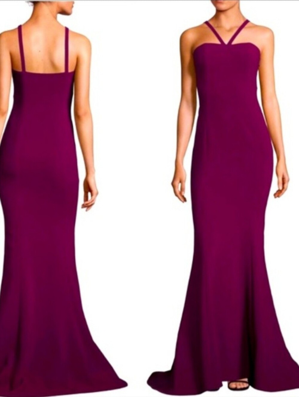 Elegant LIKELY Plum Seminole V-strap Gown Formal Dress brand new sz 8